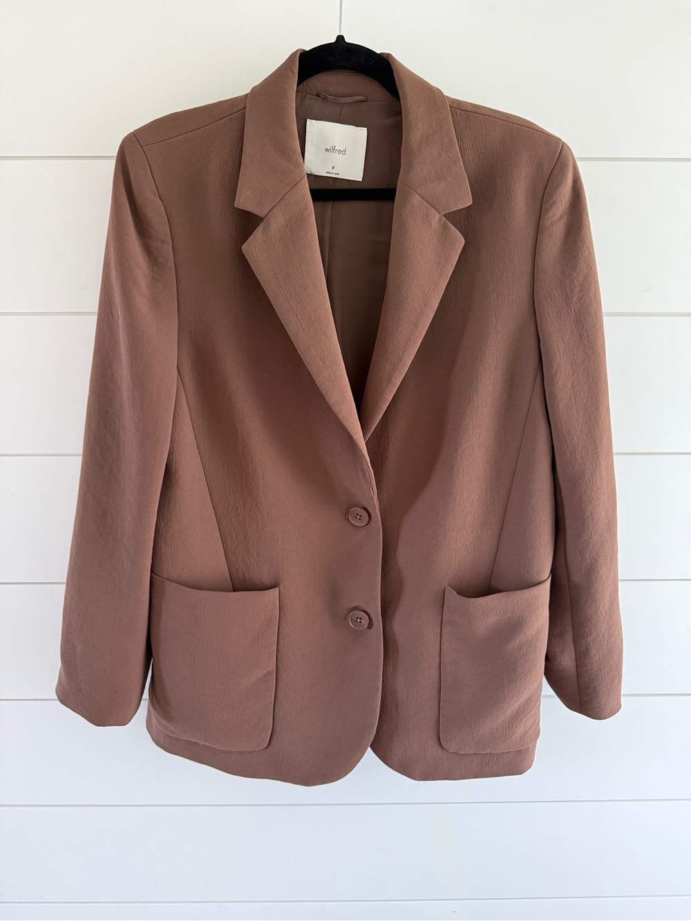 Aritzia Wilfred Mauve-Taupe Relaxed Blazer